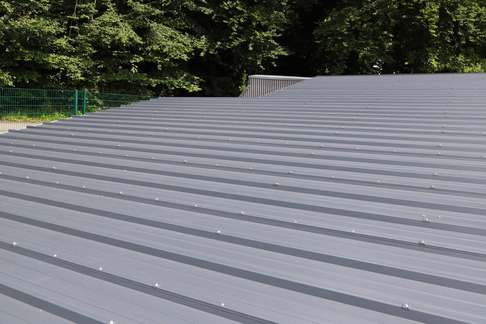 A,Roof,With,Gray,Trapezoidal,Sheet,Metal